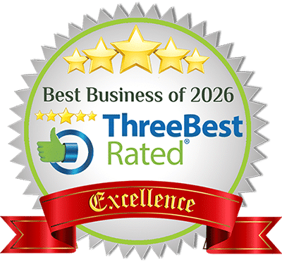 ThreeBest Rated Best Business of 2026 award badge